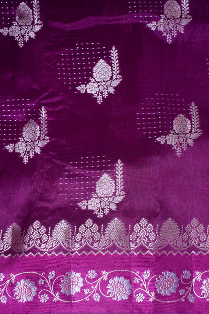 Plum Purple Warm Silk Banarasi Buta Saree