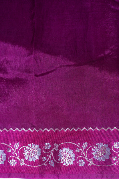 Plum Purple Warm Silk Banarasi Buta Saree