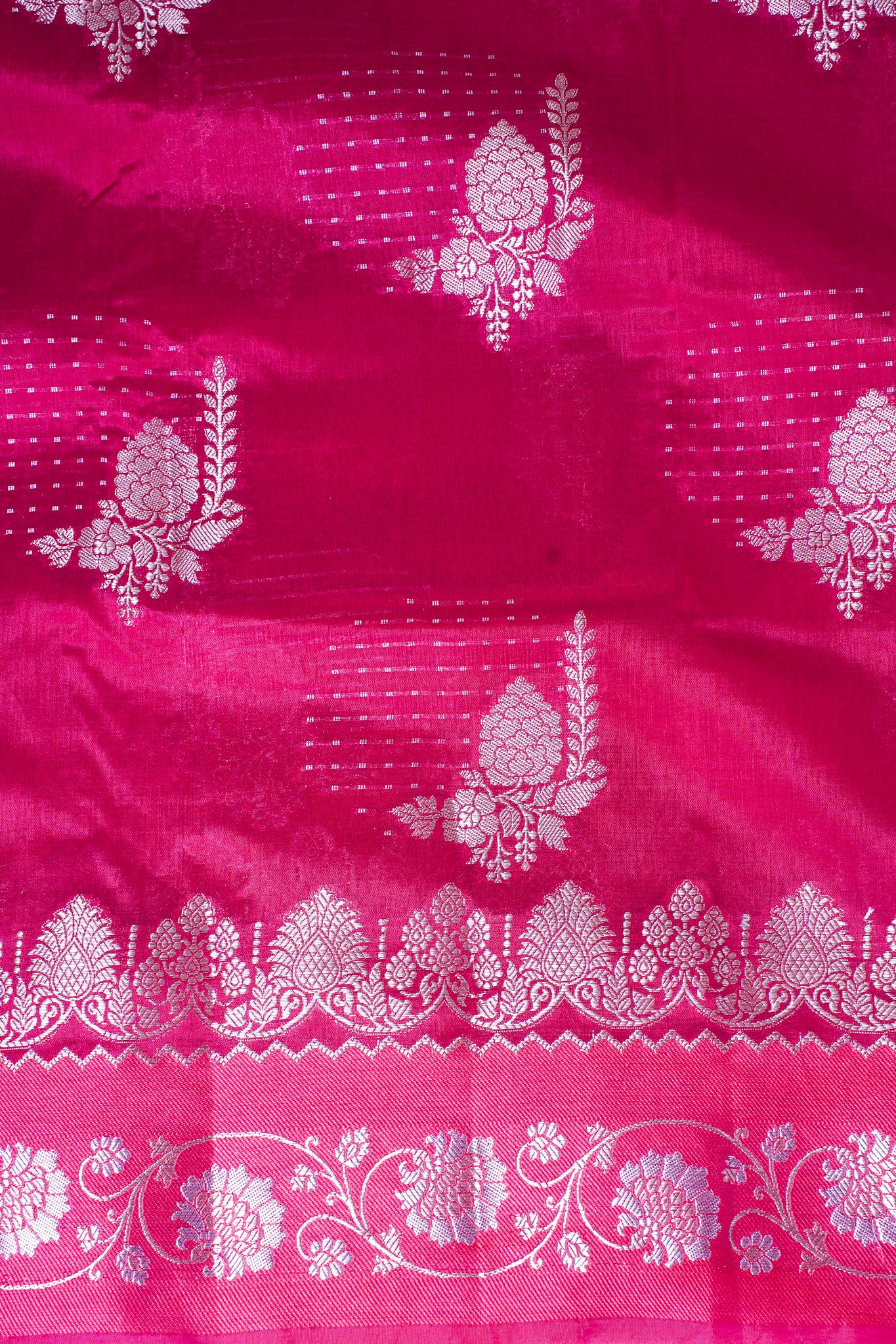 Rani Pink Warm Silk Banarasi Buta Saree