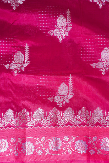 Rani Pink Warm Silk Banarasi Buta Saree