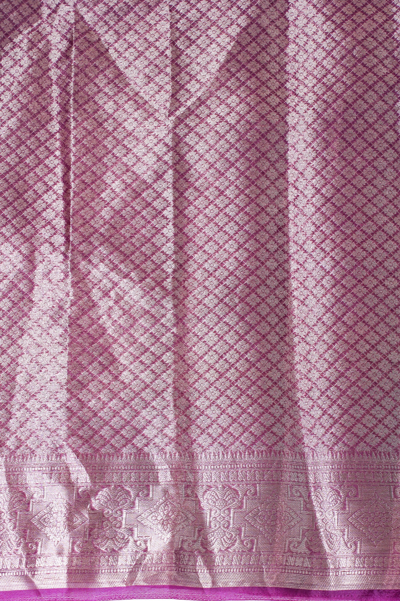 Magenta Organza Banarasi Jaal Weaving Saree