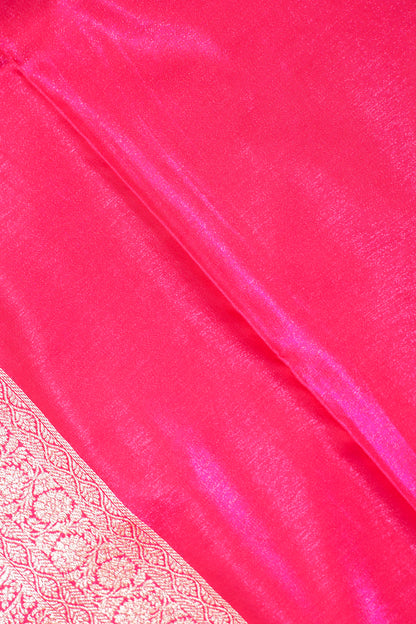 Green Banarasi Satin Silk Saree with Zari Embroidery Buti Work