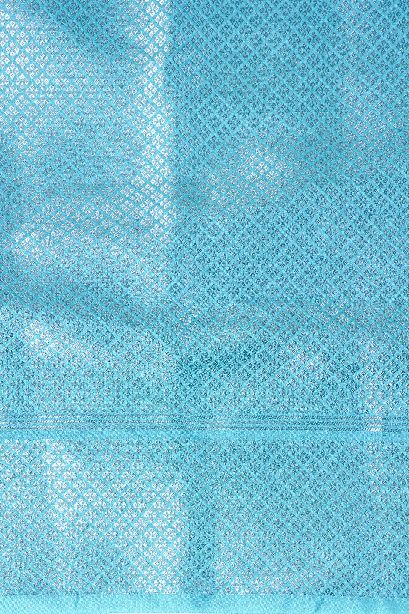 Aqua Blue Warm Silk Banarasi Minakari Buta Saree