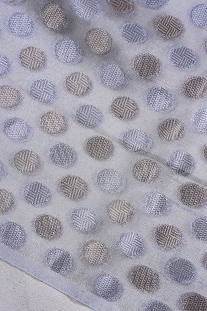Silver Banarasi Tissue Crush Mukesh Work Saree