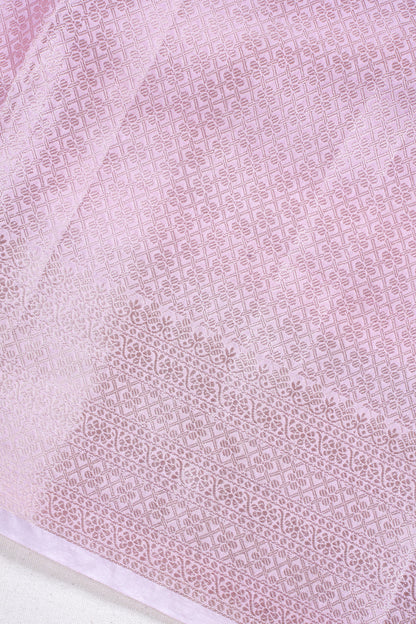 Pastel Pink Mukesh Work Linen Saree