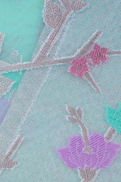 Sea Green Organza Banarasi Tilfi Minakari Jaal Saree