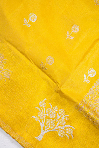 Mustard Yellow Tissue Silk Saree