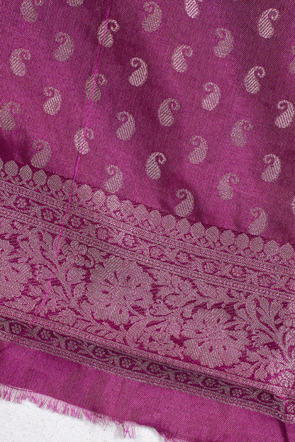 Wine Purple Tissue Silk Saree