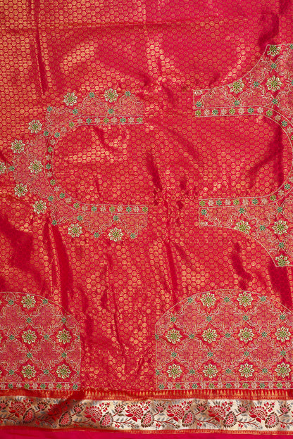 Red &amp; Gold Brocade Banarasi Khimkhab Saree